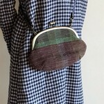 裂き織りがま口ポシェット（茶）