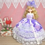 リカちゃん お姫様ドレス 一点物☆パープル