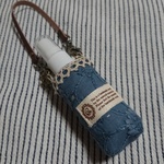 アルコールスプレーホルダー・刺繍レース・マーガレット・ヴィンテージブルー