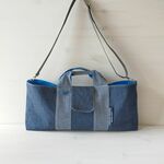 ピアニカケース【入園入学】お名前入れ無料*選べる2サイズ*12オンスフェードデニム×ヒッコリー×青*斜め掛け*ショルダーバッグ