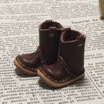 【受注製作】レザー : ミニチュアペコスブーツ【チョコ】