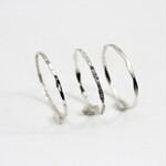 【3本セット】silver　シルバー　0.8mm　ストレート／ピンキーリング・重ね付け・アレルギー対応・つけっぱなし／シンプル／指輪／かわいい／おしゃれ／天然石／ペアリング／ベビーリング対応