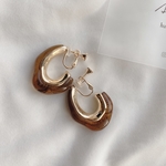 acrylic hoop earring(brown)