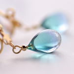 星の光の雫イヤリングorピアス-青緑×青-