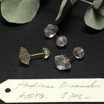 K10×Herkimer diamond stud pierce／half