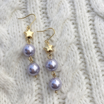 ラベンダーパールと星の連なりピアス/イヤリング