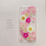 ピンク系＊押し花スマホケース