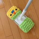 インコ◆ぽこぽこエコモップ◆アクリルモップ◆セキセイインコ◆緑