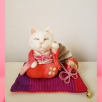 着物の招き猫☆羊毛フェルト