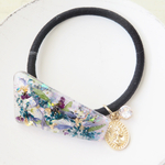 【SALE】お花いっぱいのブルーヘアゴム