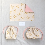 受注製作❁さくらんぼ柄ランチ3点セット　IV×PK