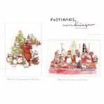 クリスマスポストカード(Rabbits&Cats)2枚セットお届け