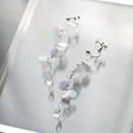 【再販11/28(土)20:00~】和紙アクセサリー "雪解け" 和紙×レジン イヤリング ピアス  