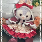 ステラルーSサイズ  クリスマス　コスチューム☆ 赤花柄6点セット☆ボアケープ付き☆クッキーアンにも