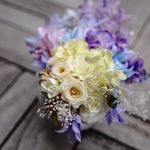 Flower head dress2:夢色ヘアピース30パーツ: ホワイト〜ブルー