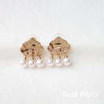 4pcs ピアスパーツ クラウドデザイン ゴールド