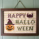 ツヴィスト刺繍のハロウィン壁掛けパネル