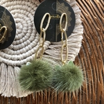 SALE【ピアス】シンプルチェーン猫耳ファー付き