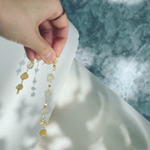 天然石　シトリンで仕立てたアシンメトリーピアス