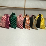 裏地付き　人気アニメ和柄巾着袋　　市松柄　麻の葉柄　亀甲柄　炎柄　