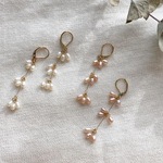 pink♡つぶつぶ淡水パールのゆらゆらフレンチフックピアス★