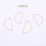 M3653  60個  フレームチャーム 半円 15×30mm ゴールド  3×【20ヶ】