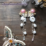 pinkbutton   pierce /earring