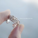 Princess crown filigree pearl ring 