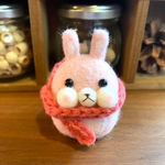 しもぶくれマフラー(ピンクうさぎ)羊毛フェルト