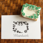 お花と小鳥のリースはんこ