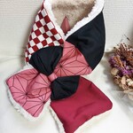 再入荷　キッズ　ジュニア　ネックウォーマー　　麻の葉　滅　市松　　鬼　刃　　