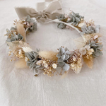 【baby&kids花冠】ベージュ　グレー　ベビー　キッズ　花冠　ドライフラワー　プリザーブドフラワー