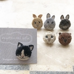 ハチワレねこのピンブローチ