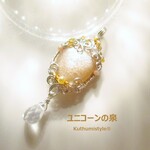 サンムーンストーン&雫ペンダント（ワイヤージュエリー☆ワイヤーアクセサリー☆ワイヤーラッピング天然石ネックレス）
