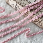 1m 細幅 花 フラワー 綿レース ブレード ピンク BK201235 ハンドメイド 手芸 素材 材料 DIY