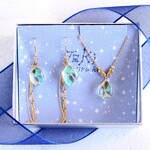 氷石glass ピアス・ネックレスset