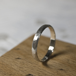 つや消し槌目 シルバープレーンリング 3.0mm幅 マットハンマー｜SILVER RING｜397