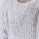 dec20＊変形淡水パール　ロングネックレス　シンプル ステンレスチェーン　60㎝　silver925変更可能