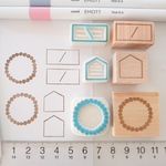 ②フレームセット シンプルが一番！ メモ 消しゴムはんこ