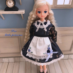 ダークブルーなバラワンピ♡リカちゃん♡ブライス