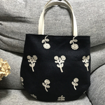 ミナペルホネン⭐︎ボヌール ネイビー⭐︎合皮ハンドルのまあるいバッグ