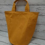 帆布 の トートバッグ エコバッグ マスタード