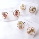 <レッド>circle & rectangle ピアス/イヤリング
