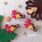 クッキーマンのクリスマスヘアクリップ