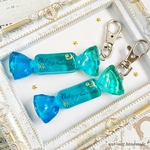 青い月夜のキャンディチャーム(candy charm/ スイーツデコ／フェイクスイーツ/フェイクフード/食品サンプル/飴/宇宙)