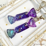 月夜の散歩ネコキャンディチャーム(candy charm/ スイーツデコ／フェイクスイーツ/フェイクフード/食品サンプル/飴/宇宙/猫)