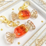 夕焼けサングリアキャンディのキーホルダー( candy charm/ スイーツデコ／フェイクスイーツ/フェイクフード/食品サンプル/飴/オレンジ)