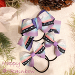 【送料無料】大きめリボンと可愛いWリボンのヘアゴムリボン3点セット！羽織 和柄 刃 鬼　しのぶ