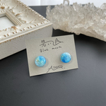 『蒼い月』10mm樹脂ピアス