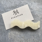 なみなみバレッタ／ホワイトマーブル